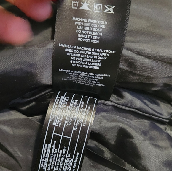 Large Hurley Black Vegan Leather Puffer Coat Jacket - Picture 4 of 8